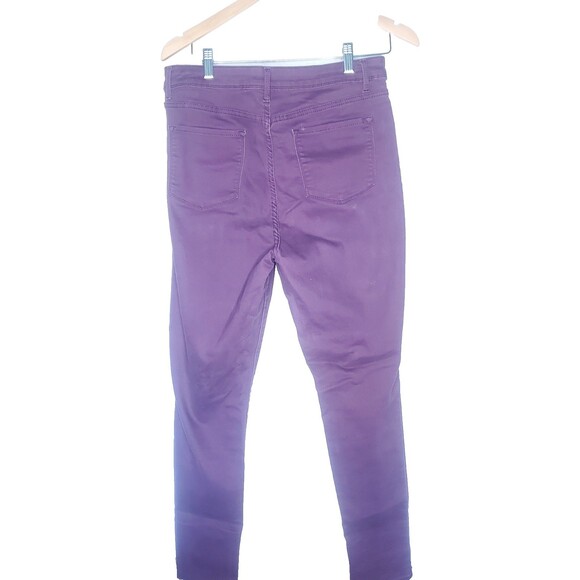 Time & True Hi Rise Stretch Skinny Trouser Pant Plum Office Preppy Womens 14 NWT - Picture 2 of 3